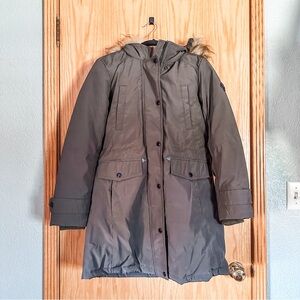 [michael michael kors] olive parka with fur lined hood